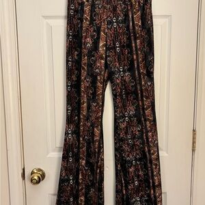 EARTHBOUND Black. Brown. Orange Wide-Leg Pants